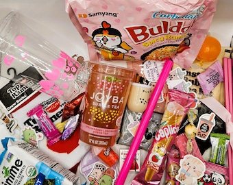 Kawaii Boba Gift Box: Asian Snacks and Bubble Tea, Novelties, Personalized Cup & Straw
