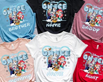 Personalized Disney On Ice Shirt, Custom Frozen Ariel Mickey Family Squad Tee, Matching Disney Show Outfits