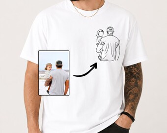 Custom Dad Photo Shirt, Personalized Father's Day Shirts Gifts for Dad, New Dad Gift for Husband