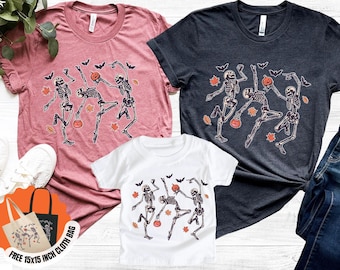 Camisetas de Halloween de esqueleto bailarín: disfraz familiar espeluznante