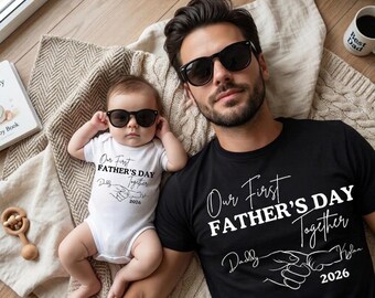 Camiseta personalizada para el Día del Padre, Nuestro primer Día del Padre, Camiseta personalizada a juego para el Día del Padre, Regalo para el Día del Padre, Primer Día del Padre