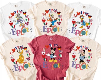 Comfort Color® Vintage Disney Epcot mickey and Friends Shirt, Disney Epcot World Tour T-shirt, Disney Tee, Vintage Epcot Shirt