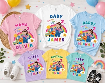 Camiseta personalizada de cumpleaños de la Sra. Rachel, Camiseta "¿Puedes decir uno?", Camiseta personalizada de primer cumpleaños de la Sra. Rachel para niñas, Camiseta con temática de Rachel y Herbie, Camiseta de papá