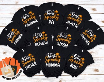 Camisetas familiares de Halloween personalizadas y espeluznantes: atuendo a juego de calabaza fantasma