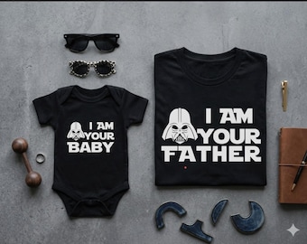 Soy tu bebé y soy tu padre - Conjunto de regalo a juego para padre y bebé, regalo para niño y niña, regalo para papá y bebé, primer día del padre