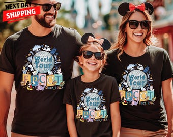 Camiseta personalizada de Disney Epcot 2026, camiseta a juego de Disney Epcot, camisetas familiares de Disney Epcot, todo el mundo, camiseta de viajero mundial
