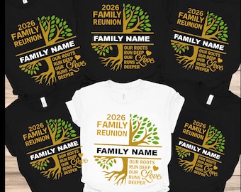 Camiseta personalizada para reunión familiar: nombre, fecha y lugar personalizados