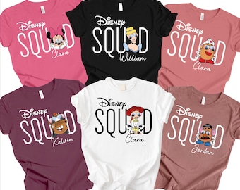 Camiseta personalizada de Disney Squad, camiseta familiar de Disney, camisetas Disney a juego, camiseta familiar de Disneyworld, suéter personalizado de Disney Squad