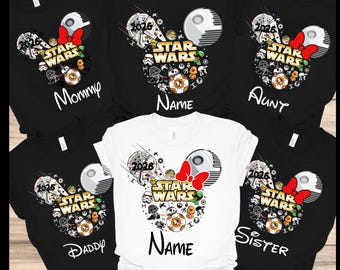 Custom Disney Star Wars 2026 Trip Shirts, Disney Star Wars Mickey Ear Shirt, Disney Family Shirts, Star Wars Shirts, Disney Couple Shirts