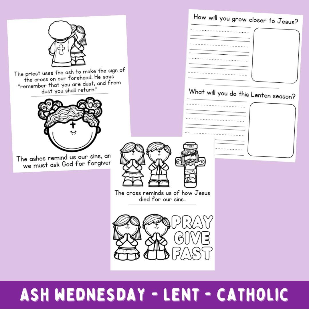 Ash Wednesday Mini Book | Catholic Lent Activity for Elementary ...