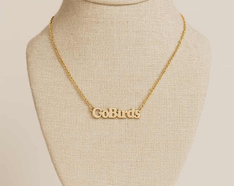 GoBirds Necklace | Custom Stainless Steel Pendant in Gold, Rose Gold, or Silver | Game Day Fan Jewelry | Eagles Inspired Gift
