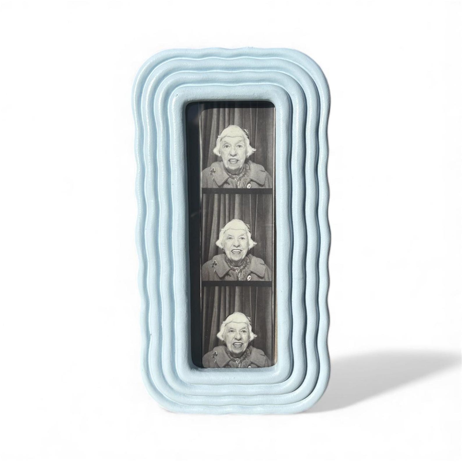 Photo Booth Picture Frame- Wavy Powder Blue 2x6