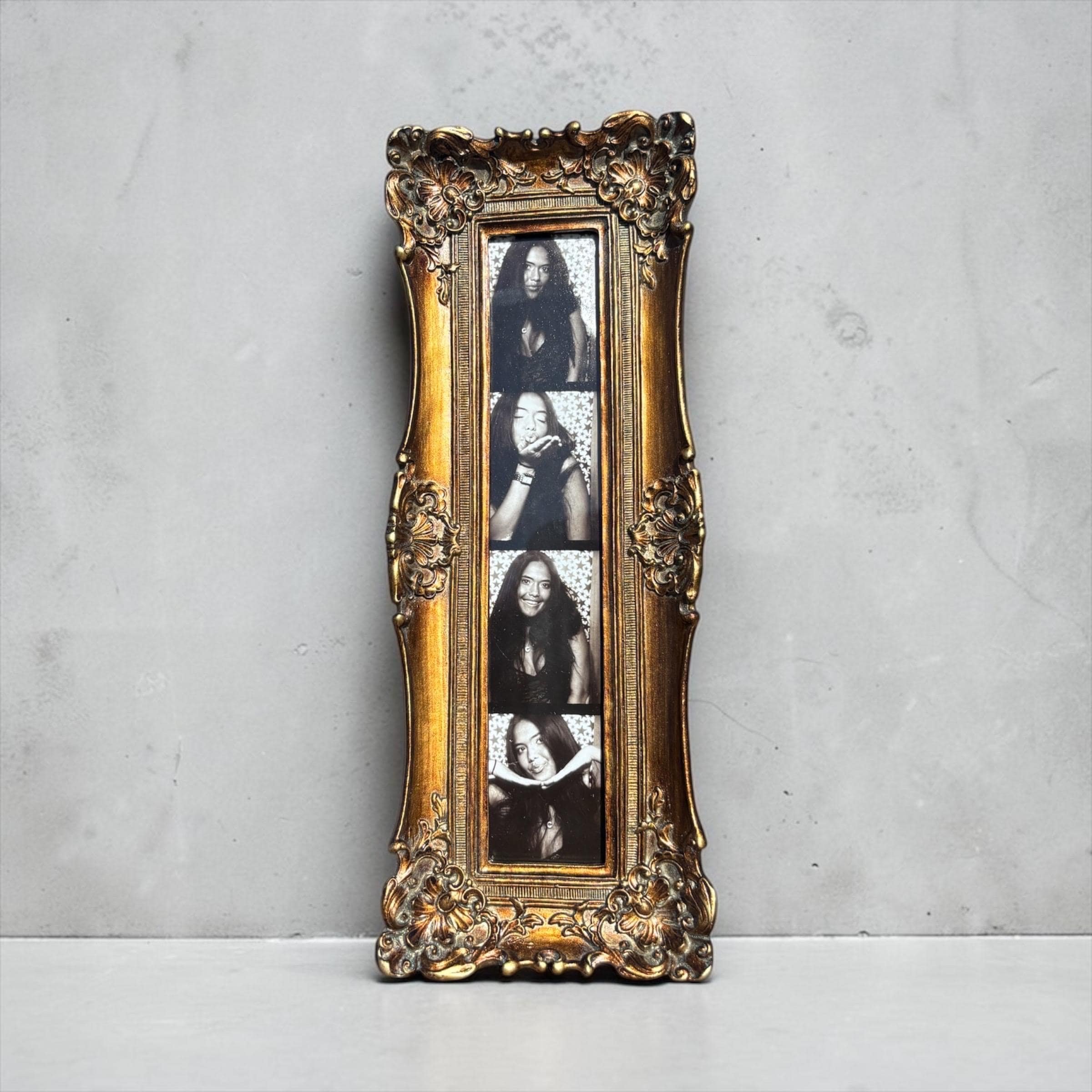 Photo Booth picture frame- 1.5x8- ornate gold