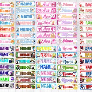 Étiquettes nominatives personnalisées – Autocollants imperméables pour la rentrée scolaire (couche holographique)
