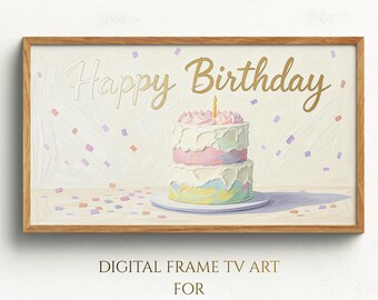 Happy Birthday Frame TV Art | TV Screensaver | Digital Download