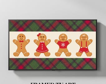 Gingerbread Family Christmas TV Art for Samsung Frame TV (Digital Download)