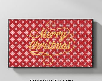 Christmas TV Art for Samsung Frame, Festive Holiday Decor (Digital Download)