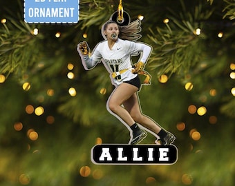 Personalized Flag Football Ornament, Acrylic Xmas Gift