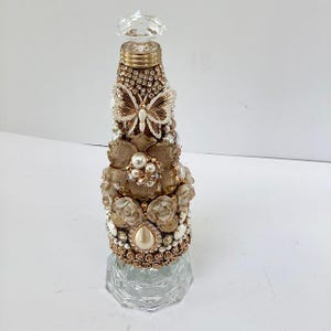 Jeweled Christmas Tree Cone: Pearl & Rhinestone Holiday Decor