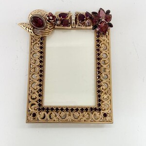 Amethyst Jeweled Gold Photo Frame: Hollywood Glam Decor (4x6 Photo)