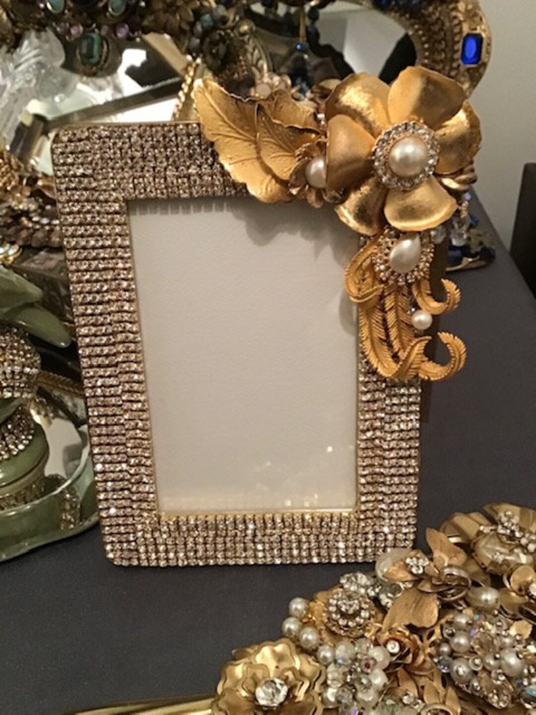Rhinestone Jeweled Picture Frame 4 X 6 Photo Hollywood Etsy