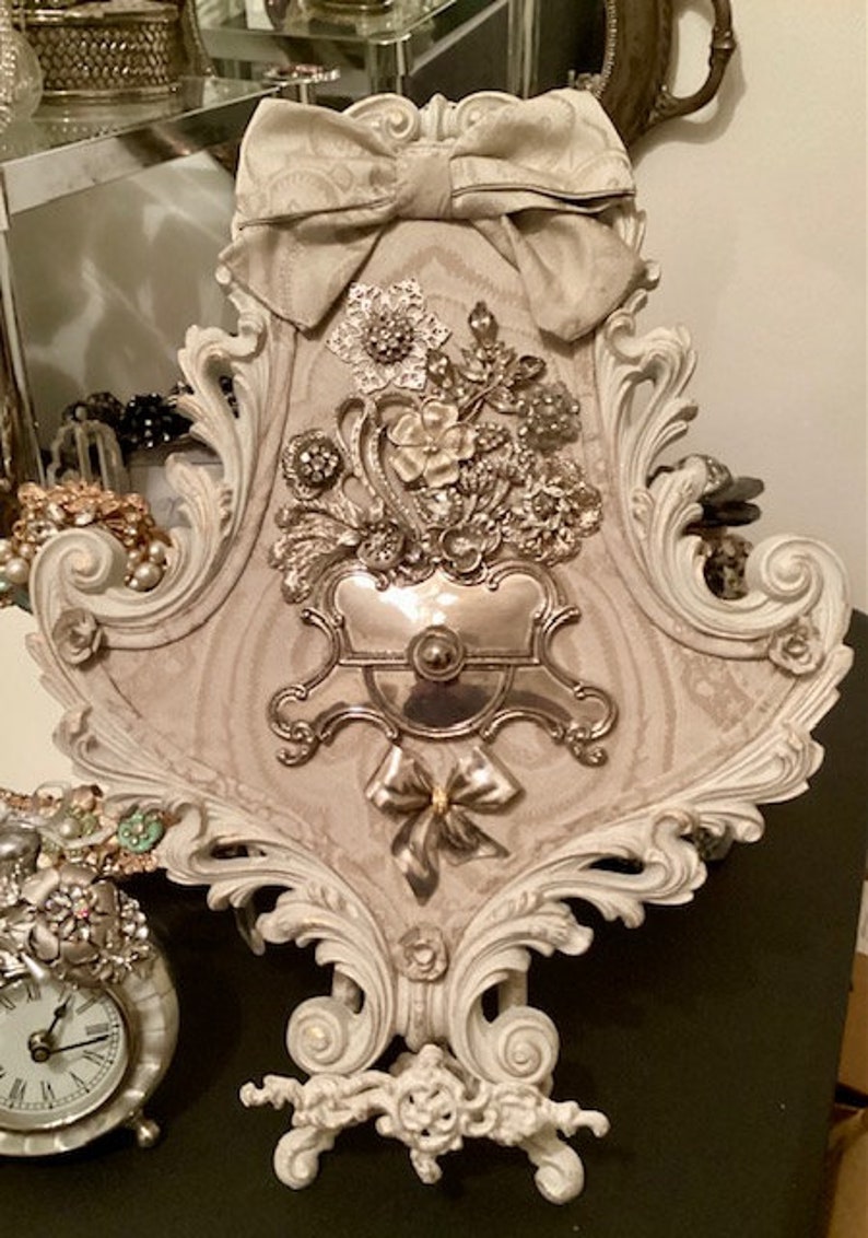 Stunning Framed Jeweled Art Jeweled Wall Hanging Syroco Etsy