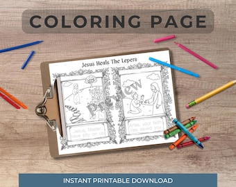 Jesus Heals Lepers Coloring Page | Sunday School Activity (PDF)