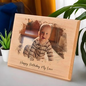 Custom Photo on Wood, Engraved Photo on Wood with Watercolor Style, Custom Wall Art, Personalized Portrait from Photo as Long Distance Gift.