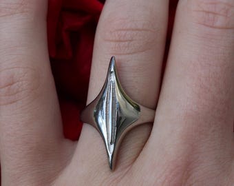 Anillo Cyber Spike de acero inoxidable, estilo urbano gótico Y2K