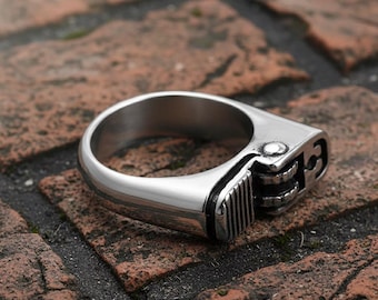 Lighter Ring • Stainless Steel Mechanic Ring • Industrial Streetwear  Jewelry • Men's Grunge Accessory • Ring Gift for Him
