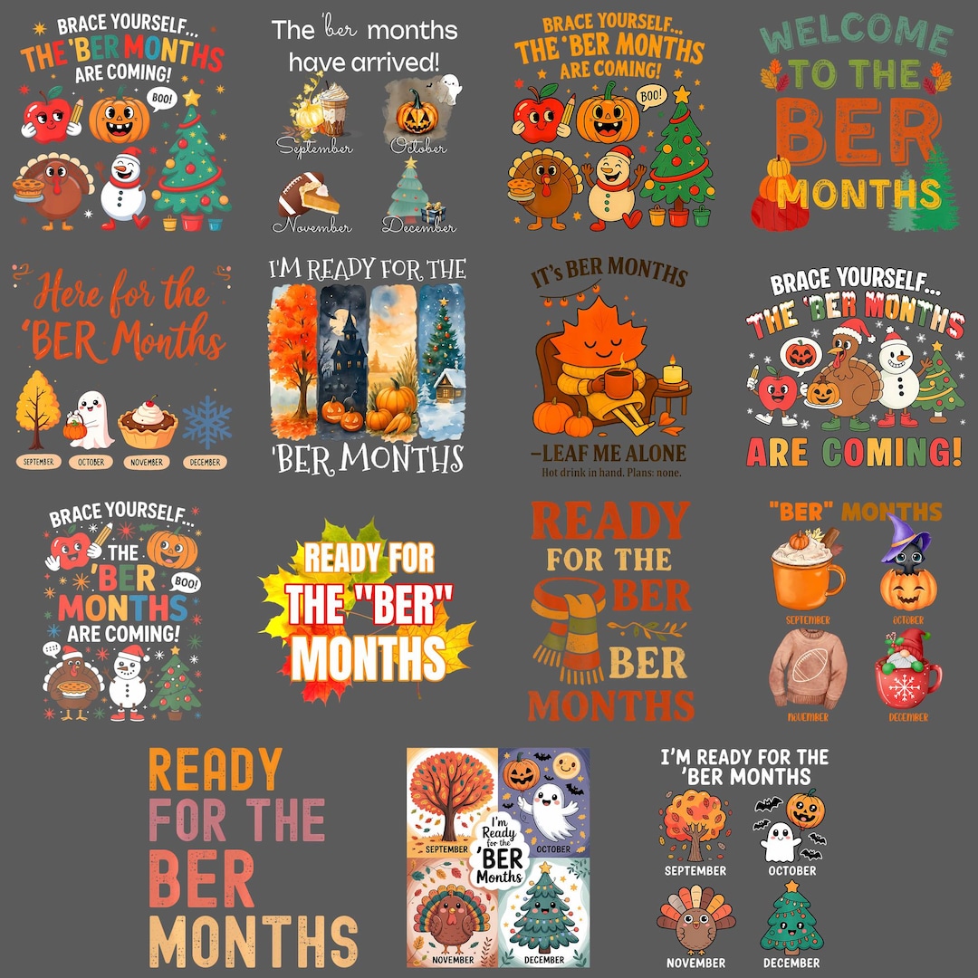 Funny the ’BER Months Are Coming PNG – Seasonal Holiday Festive Clipart ...