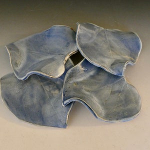 Caribbean blue ceramic leaf plates, each plate is approximately 6&quot; x 5&quot; in diameter. Perfect size for spoons, teabags and more!