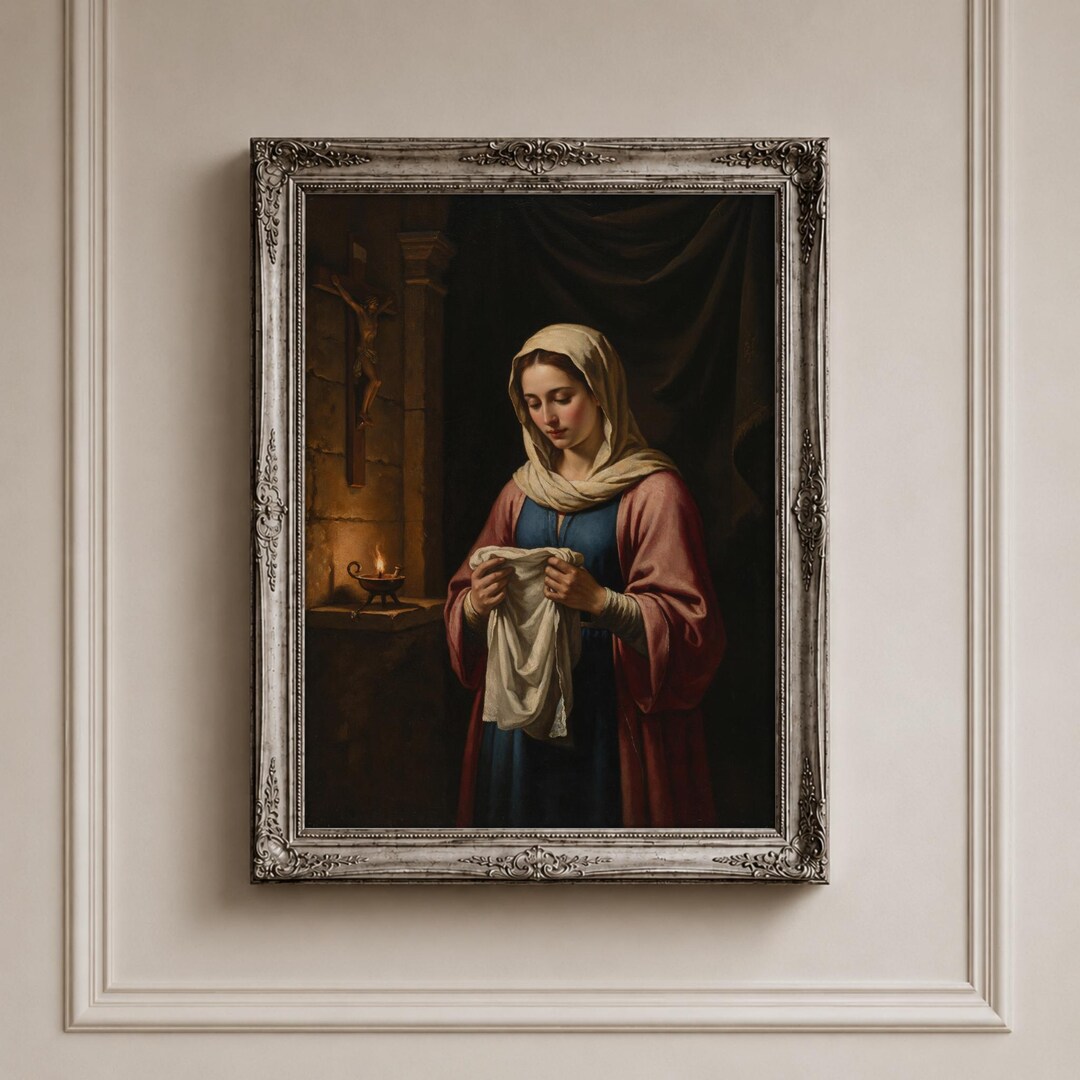 Saint Veronica Wall Art Print, Vintage Catholic Religious Art, Veil of ...