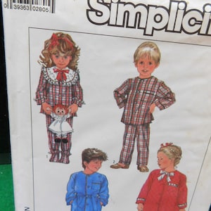 Childs robe and pajamas  uncut pattern simplicity 8325