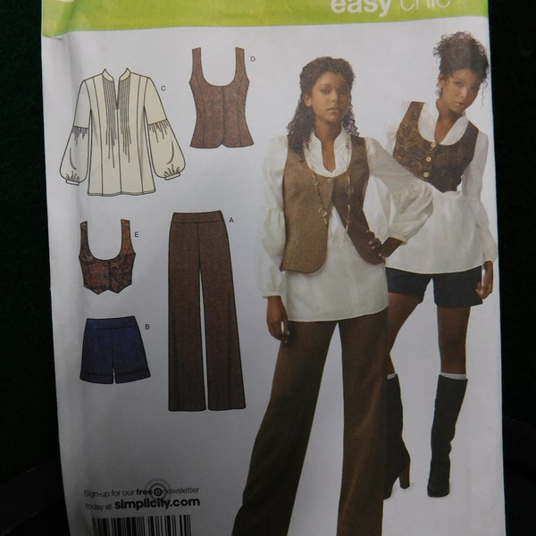 misses top pants shorts  and vest in two lengths uncut pattern simplicity 3690