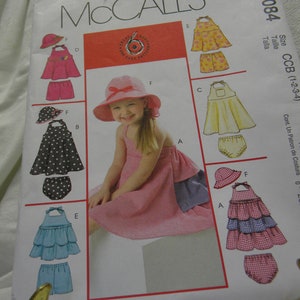 toddlers dress panties and hat pattern McCalls 5084 uncut pattern