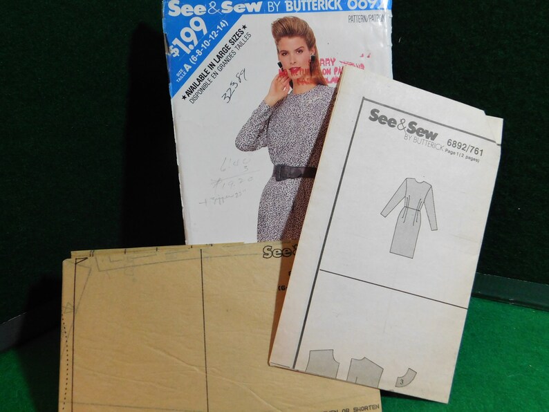 Misses Petite Dress Pattern Butterick See and Sew 6892 - Etsy
