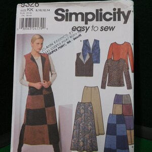 misses skirt vest and knit top uncut pattern simplicity 9328