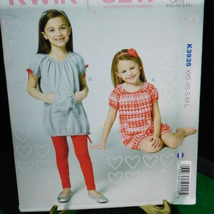 girl&#39;s dresses and leggings pattern kwik sew k3935