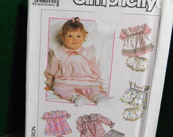 babies top apron sundress pants and panties pattern simplicity 9351