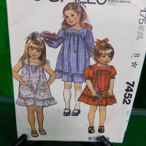 toddler/ Children  dress, uncut pattern McCall 7452