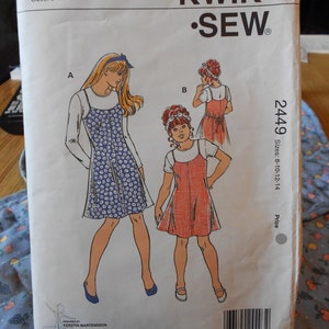 girls dress or jumper and tops cut pattern kwik sew 2449
