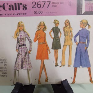 1970er Jahre, Kleid oder Top und Hose, Schnitt McCall 6176 klein, ungeschnitten
