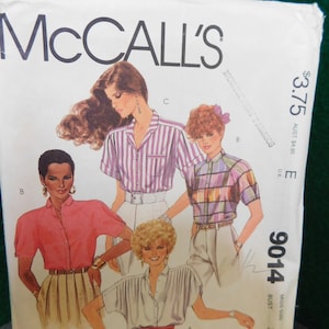 mist blousepatroon McCall&#39;s 9014 ongesneden 1984