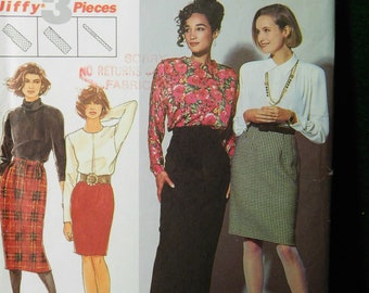 misses skirt each in two lengths pattern simplicity 7560