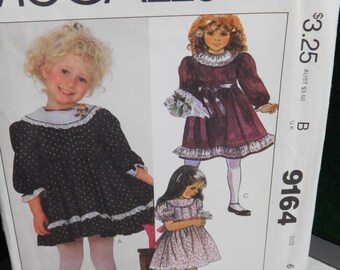 Children's girl dress Patterns McCall's 9164