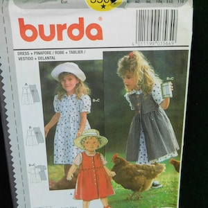 girls dress and pinafore pattern burda 3564