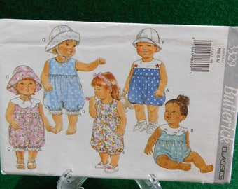 infants romper and hat butterick 3329