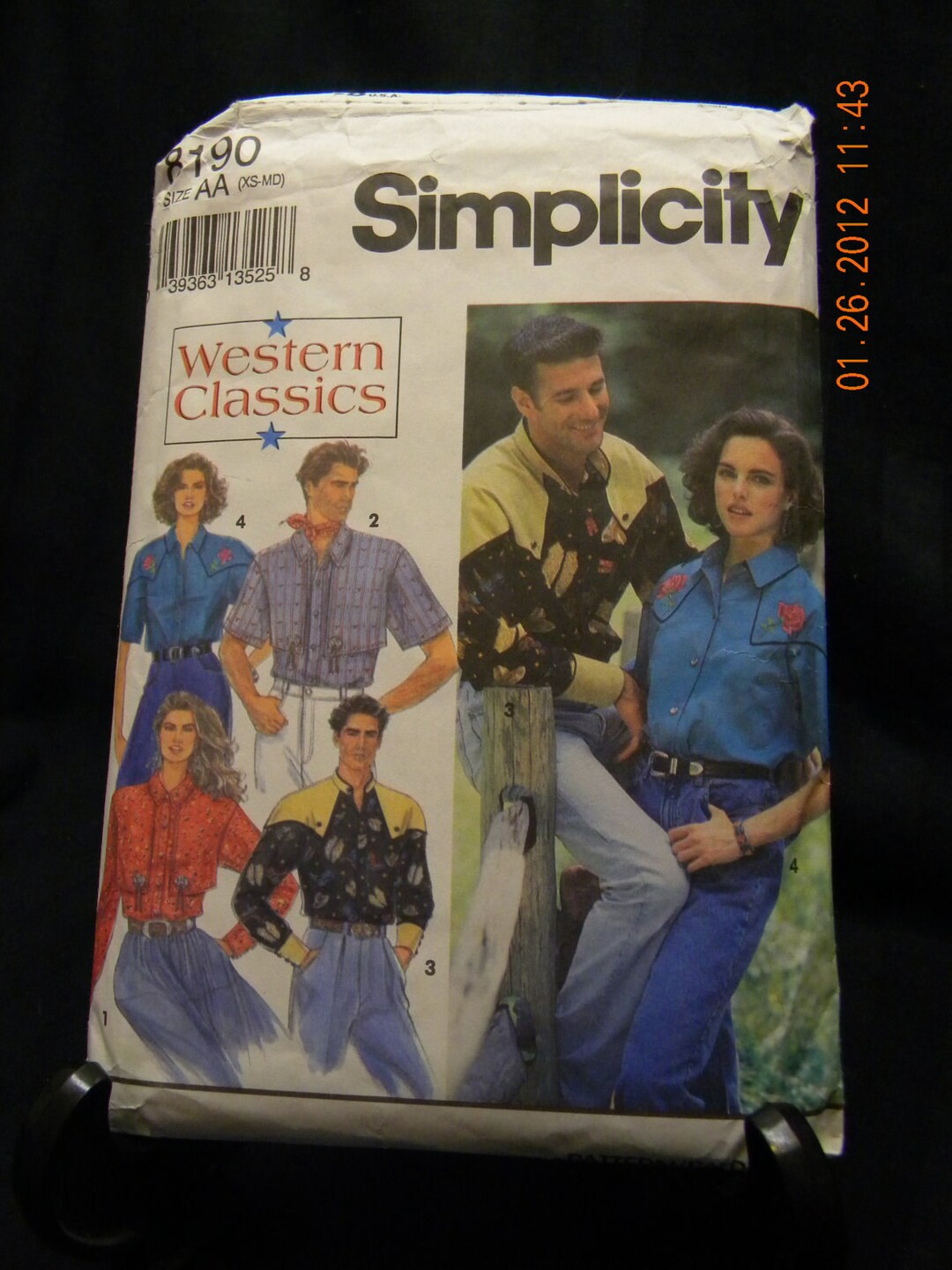 Western Clasic Shirt Cut Pattern Simplicity 8190 - Etsy