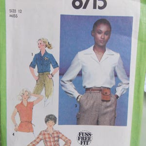 misses blouse and belt pattern simplicity 8715